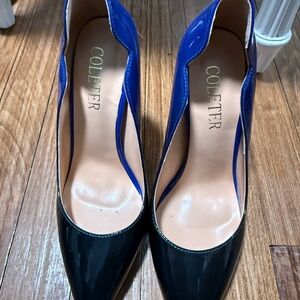 Women's Blue and Black Heels